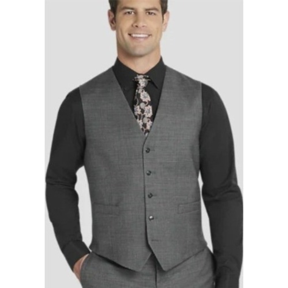 Joseph Abboud Mens Gray Wool Blend Classic Fit Stretch Suit Vest XL NWT $98